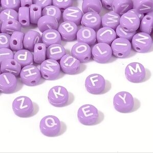 🌴10 For $25🌴♡100 7mm purple letter beads